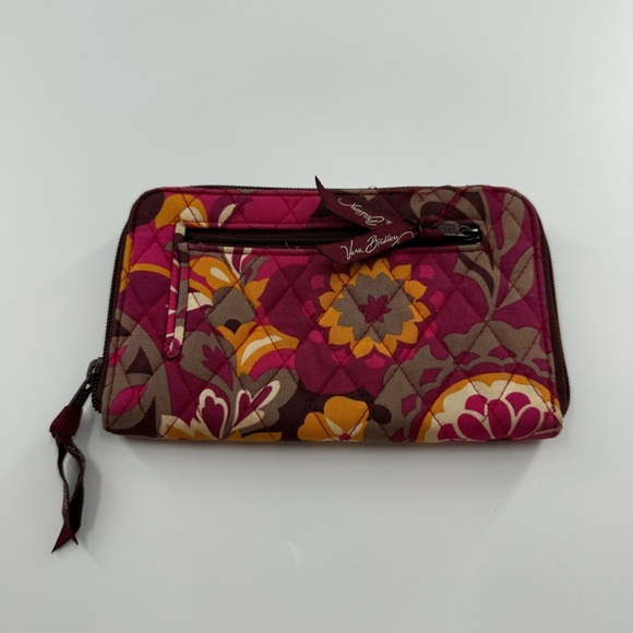 Vera Bradley Floral Paisley Wallet – Brown, Maroon, Beige, Tan & Hot Pink - Picture 4 of 7